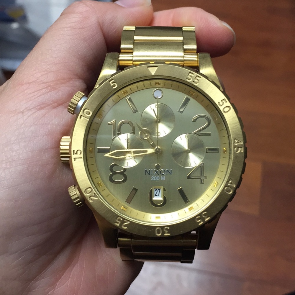 NEW NIXON watch 48-20 gold tone